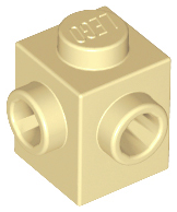 Brick Special 1 x 1 with Studs on 2 Adjacent Sides in Tan