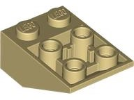 Brick Sloped Inverted 33° 3 x 2, Connections between Studs, Round Bottom Pin in Tan