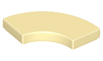 Tile 2 x 2 Curved, Macaroni in Tan