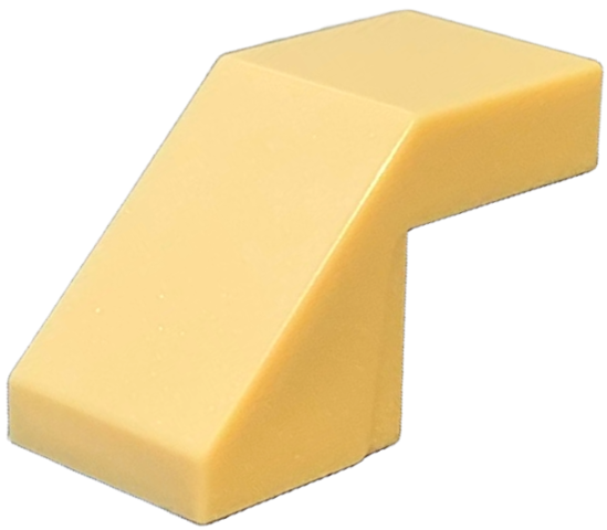 Brick Sloped 45° 2 x 1 with 2/3 Inverted Cutout and no stud in Tan