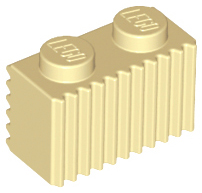 Brick Special 1 x 2 with Grille in Tan