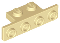 Bracket 1 x 2 - 1 x 4 [Rounded Corners at Bottom, Square Corners at Top] in Tan