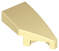 Brick Wedged, Curved 2 x 1 with Stud Notch Right in Tan