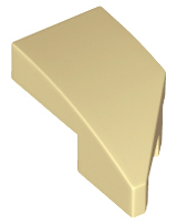 Brick Wedged, Curved 2 x 1 with Stud Notch Left in Tan