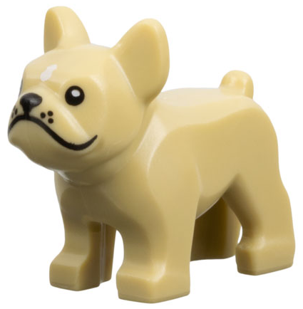 Animal, Dog, French Bulldog, Grumpy Face with Black Nose and Mouth, White Spot on Forehead Print in Tan