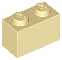 Brick 1 x 2 in Tan