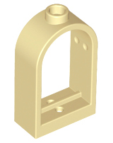 Window 1 x 2 x 2 2/3 with Rounded Top in Tan
