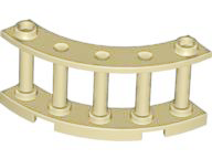 Fence Spindled 4 x 4 x 2 Quarter Round with 2 Studs in Tan