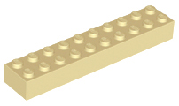 Brick 2 x 10 in Tan