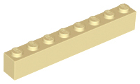 Brick 1 x 8 in Tan