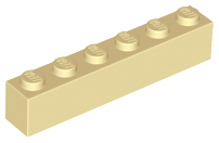 Brick 1 x 6 in Tan