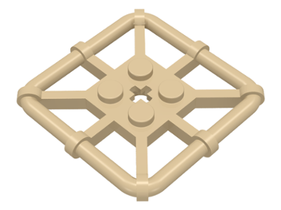 Plate Special 2 x 2 with Bar Frame Square in Tan