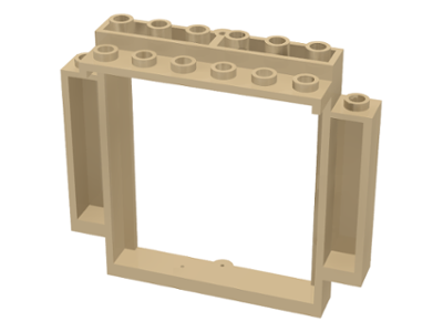 Door Frame 2 x 8 x 6 Swivel with Bottom Notches in Tan