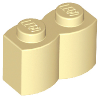 Brick Special 1 x 2 Palisade [aka Log] in Tan