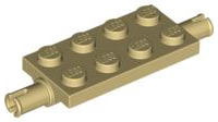 Plate Special 2 x 4 with Pins in Tan