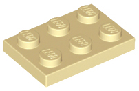 Plate 2 x 3 in Tan