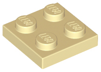 Plate 2 x 2 in Tan