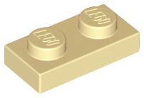 Plate 1 x 2 in Tan