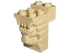 Brick Special 2 x 3 x 3 with Cutout and Lion Head [Hollow Studs] in Tan