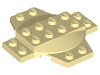 Plate Special 6 x 6 x 2/3 Cross with Dome in Tan