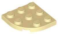 Plate Round Corner 3 x 3 in Tan