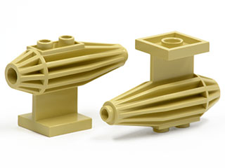 Engine, Strakes, 2 Top Studs, 2 x 2 Bottom Tile in Tan