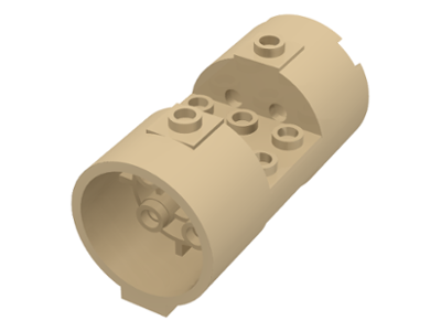 Cylinder 3 x 6 x 2 2/3 Horizontal Hollow Studs in Tan