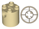 Brick Round 2 x 2 x 2 Robot Body, Axle Holder '+' Orientation in Tan