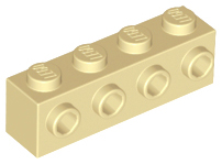 Brick Special 1 x 4 with 4 Studs on One Side in Tan