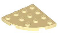 Plate Round Corner 4 x 4 in Tan