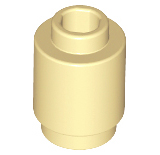 Brick Round 1 x 1 Open Stud in Tan