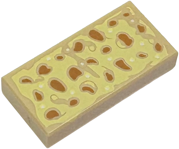 Tile 1 x 2 with Focaccia print in Tan