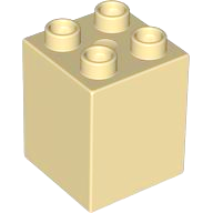 Duplo Brick 2 x 2 x 2 in Tan