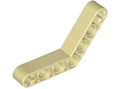 Technic Beam 1 x 7 Bent (4 - 4) Thick in Tan