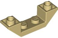 Brick Sloped Inverted 45° 4 x 1 Double with 1 x 2 Recessed in Tan