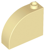 Brick Curved 1 x 3 x 2 in Tan
