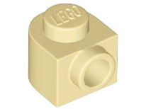Plate Special 1 x 1 x 2/3 Half Round with Side Stud in Tan