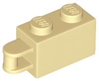 Brick Special 1 x 2 with Vertical Closed Handle on Edge in Tan