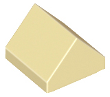 Brick Sloped Double 45° 1 x 1 in Tan