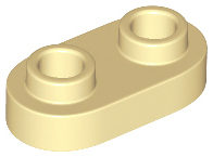 Plate Special 1 x 2 Rounded with 2 Open Studs in Tan