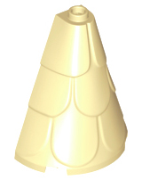 Tower Roof 2 x 4 x 4 Half Cone Shaped with Roof Tiles in Tan