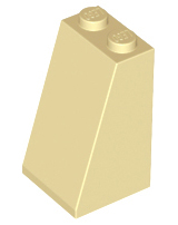 Brick Sloped 75° 2 x 2 x 3 [Solid Studs] in Tan