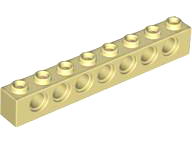 Technic Brick 1 x 8 [7 Pin Holes] in Tan