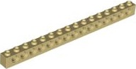 Technic Brick 1 x 16 [15 Pin Holes] in Tan