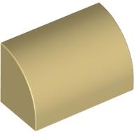 Brick Curved 1 x 2 x 1 No Studs in Tan