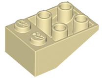 Brick Sloped Inverted 33° 3 x 2, No Connections between Studs, Ovoid Bottom Pin in Tan