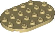 Plate Round 4 x 6 in Tan