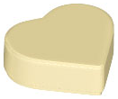 Tile 1 x 1 Heart in Tan