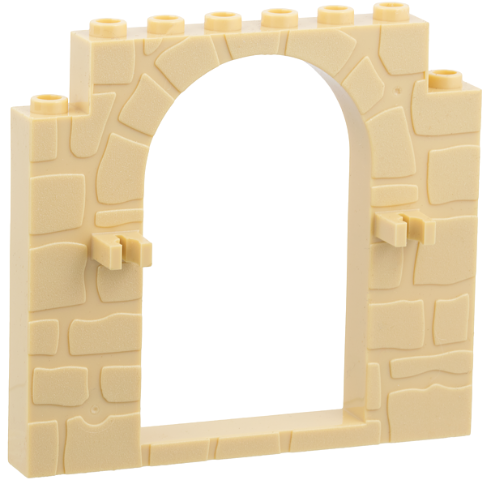 Door Frame 1 x 8 x 6 with Moulded Stone Print and Clips in Tan