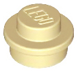 Plate Round 1 x 1 with Solid Stud in Tan